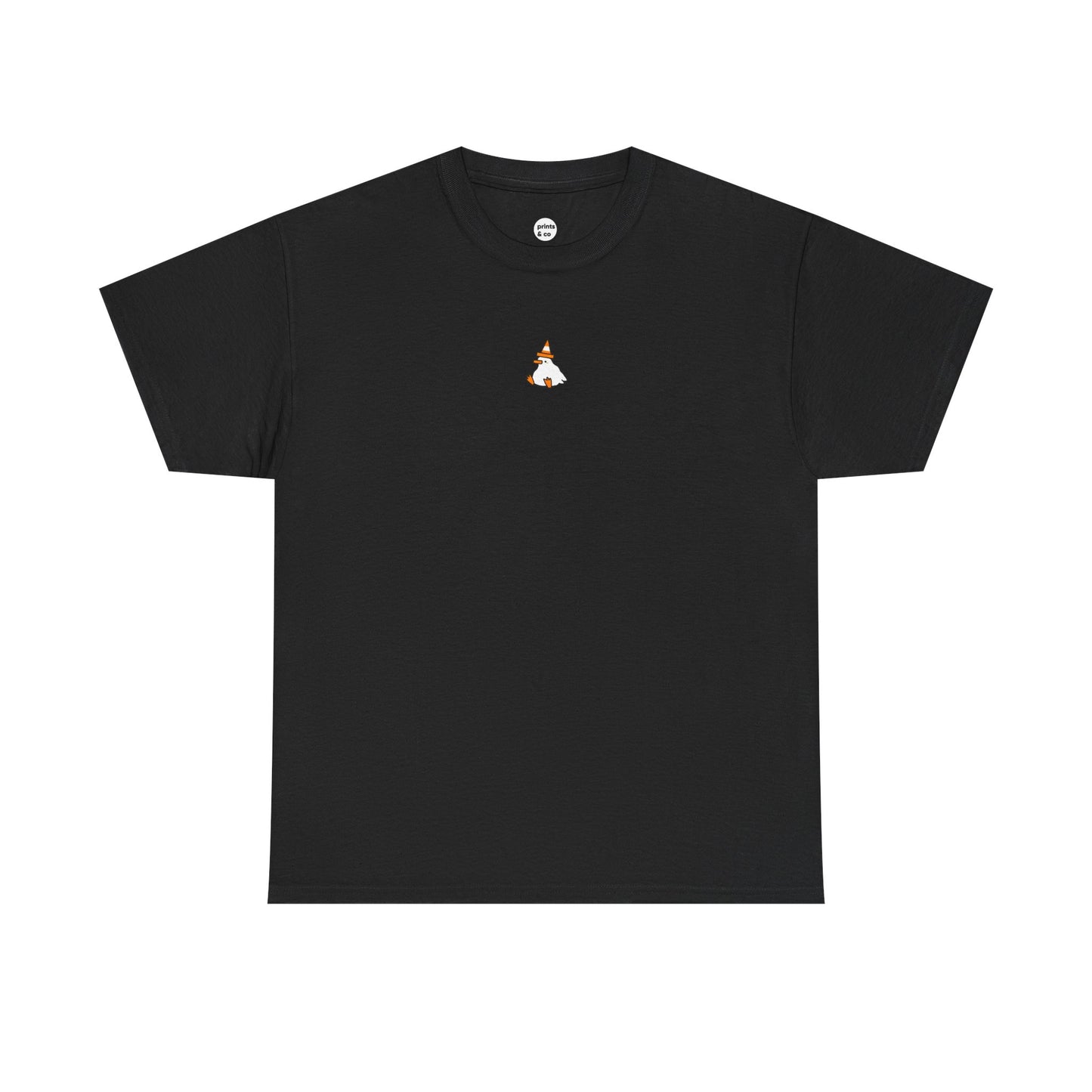 Duck with a Orange Traffic Cone Unisex Cotton Tee