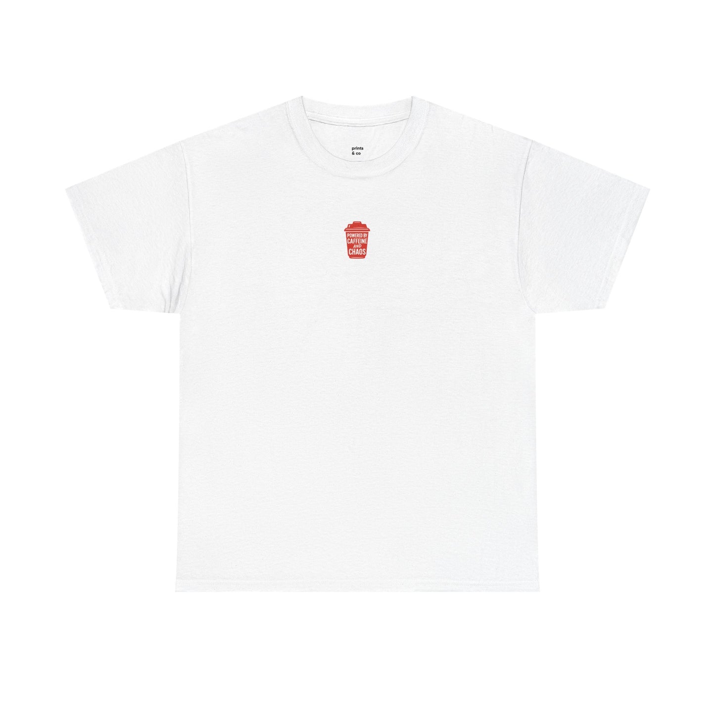 Powered by Caffeine & Chaos' Unisex Cotton Tee