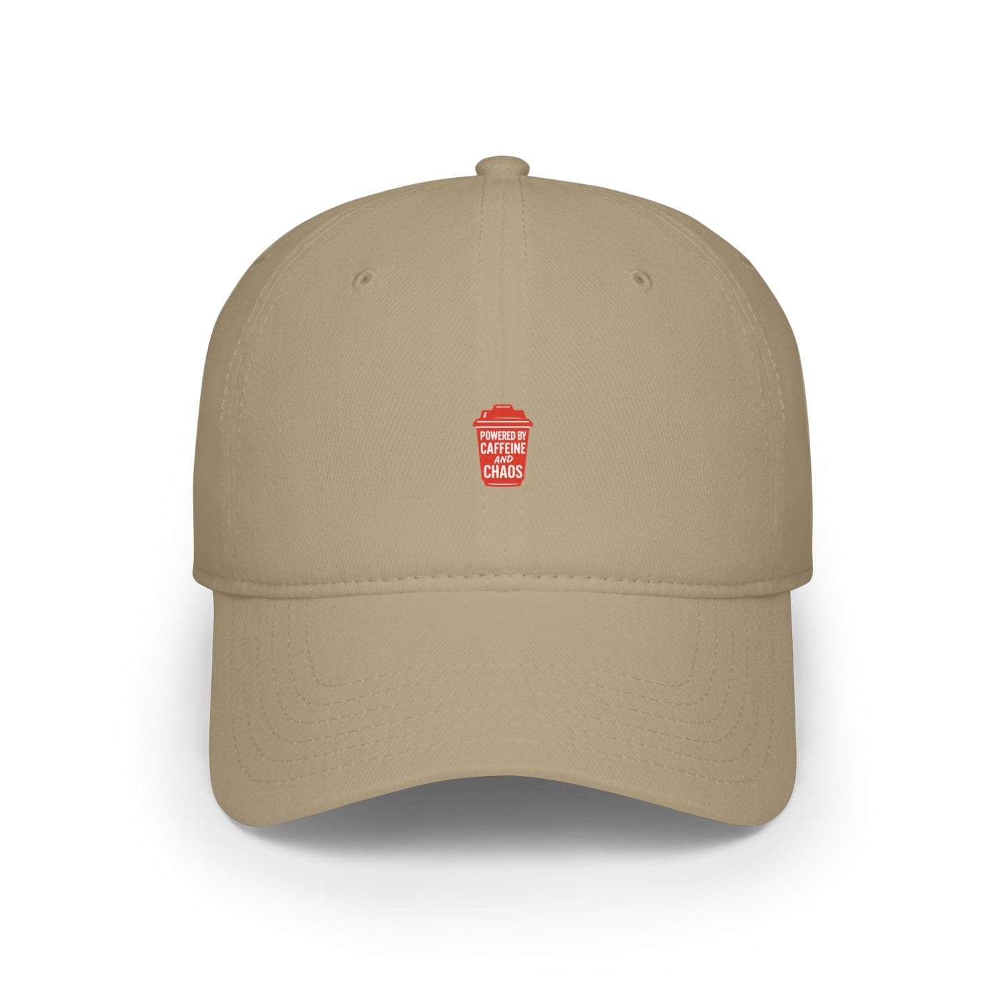 Powered By Caffeine And Chaos Baseball Hat
