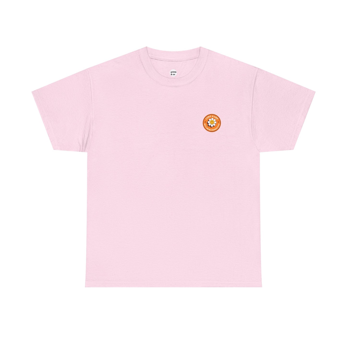 I Cry a Lot – Emotional Support Badge Unisex Cotton Tee