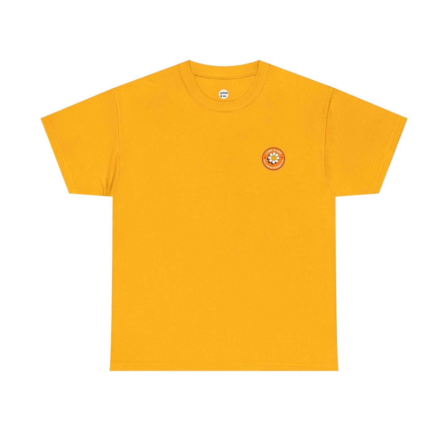 I Cry a Lot – Emotional Support Badge Unisex Cotton Tee