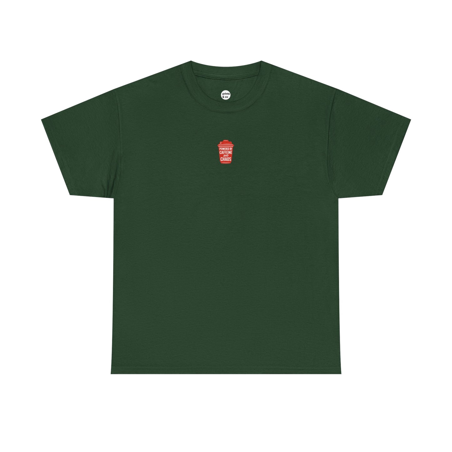 Powered by Caffeine & Chaos' Unisex Cotton Tee