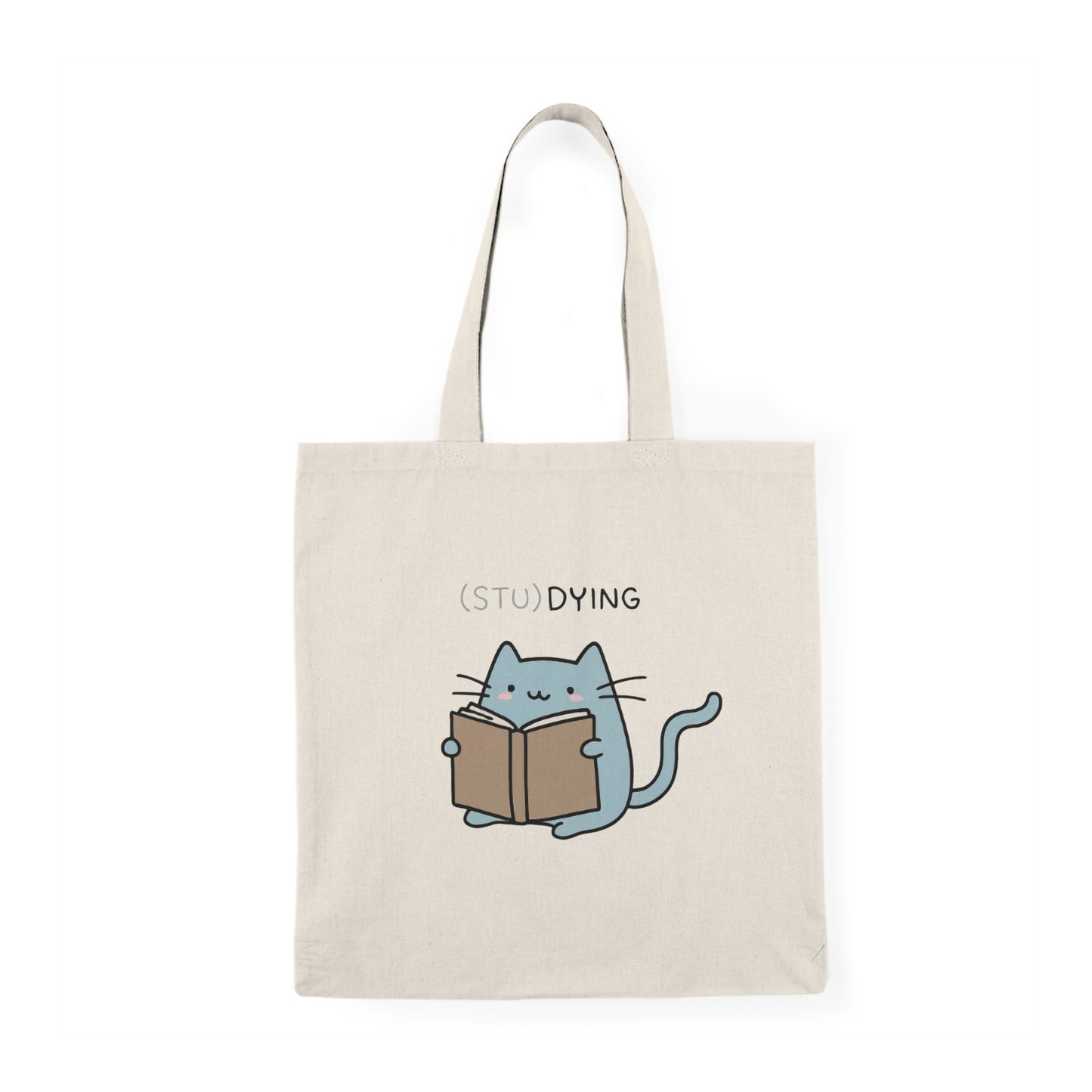 Studying Cat Tote Bag – Cute & Funny Book Lover Design