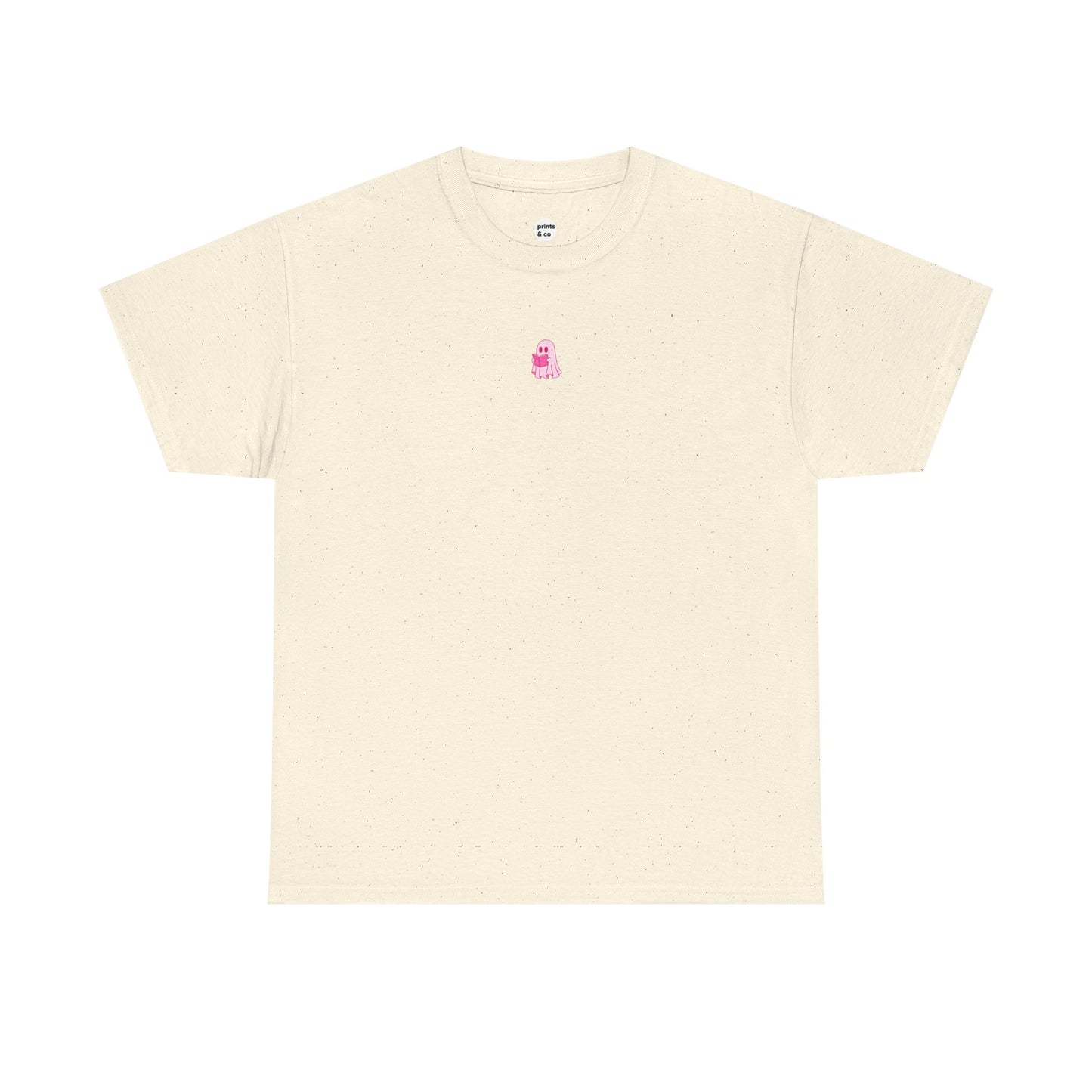 Pink Ghost Reading Unisex Cotton Tee