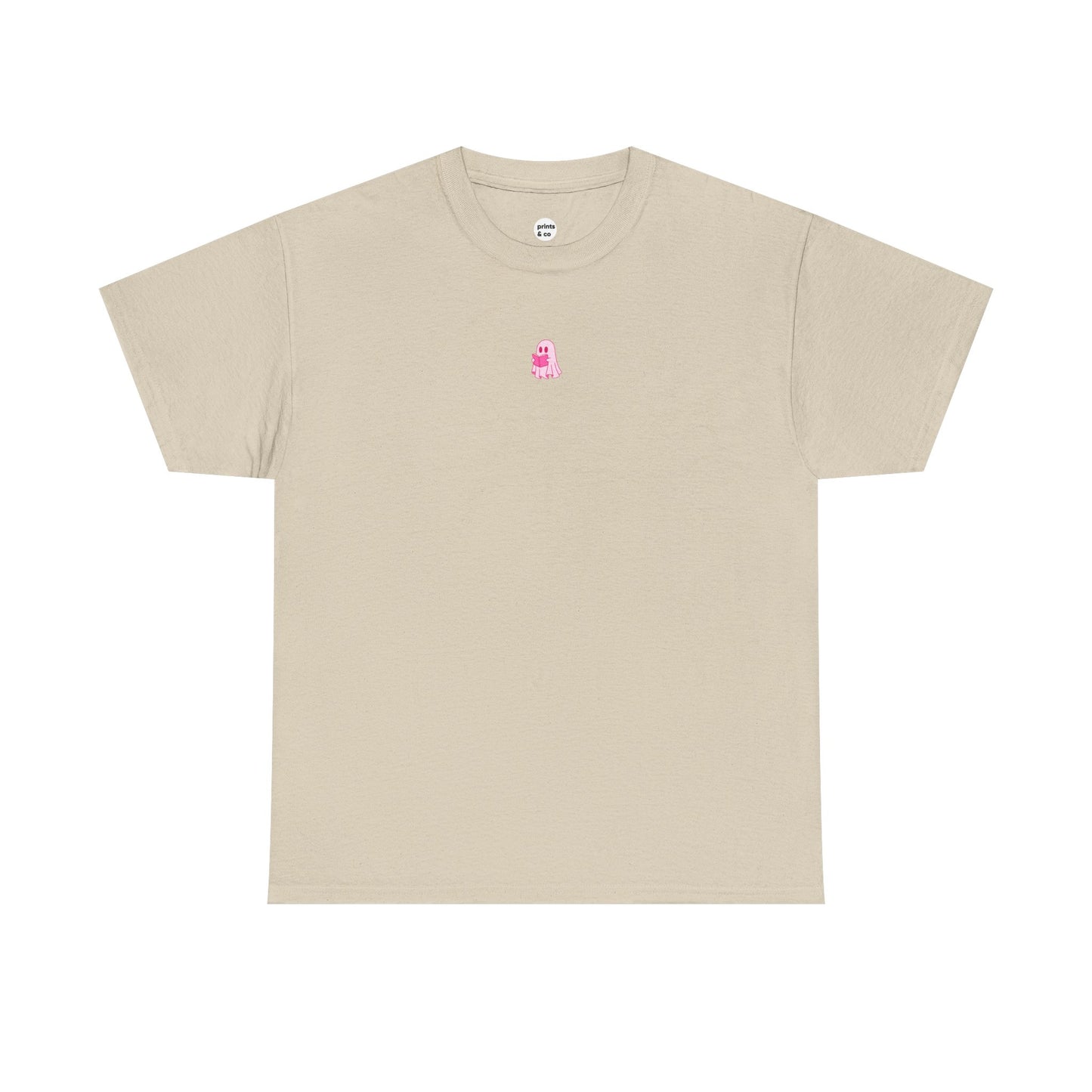 Pink Ghost Reading Unisex Cotton Tee