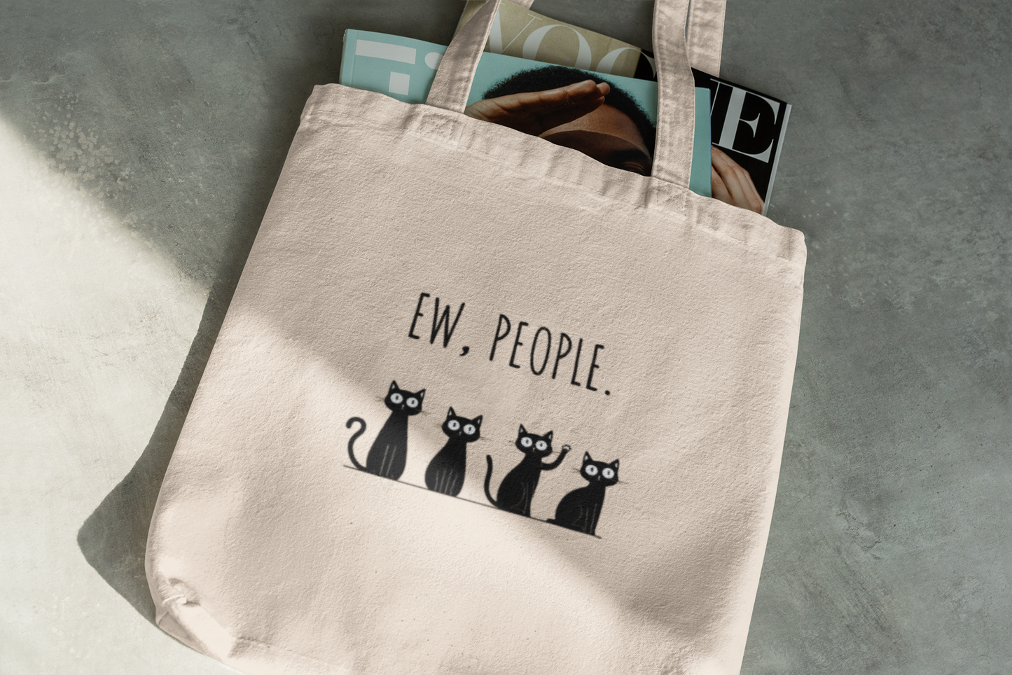 Ew People Tote Bag Funny Black Cat