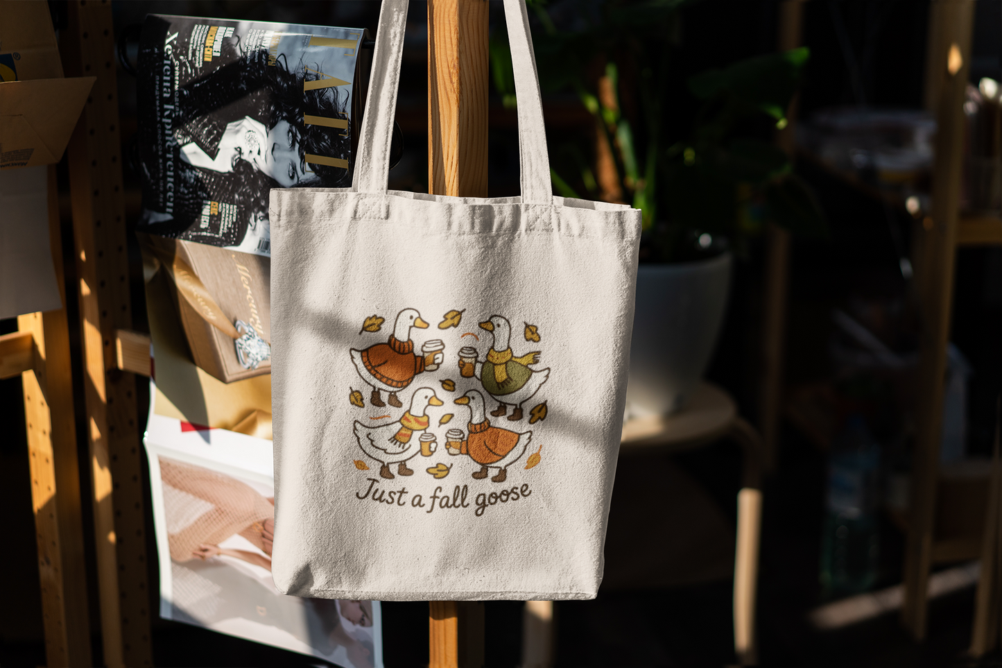 Fall Goose Tote Bag
