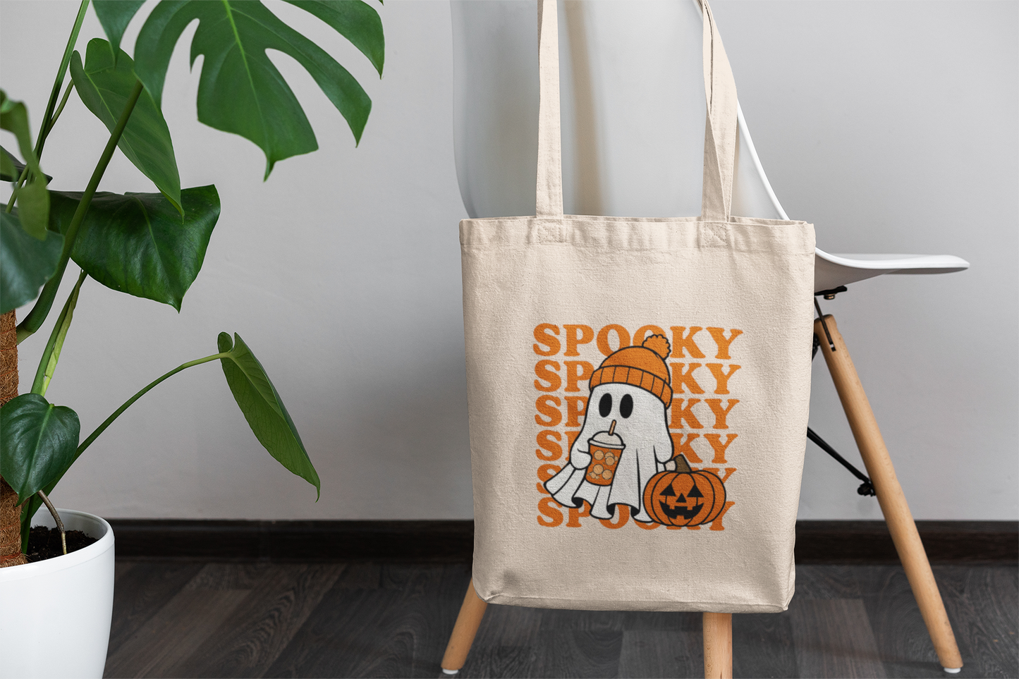 Spooky Ghost Halloween Tote Bag