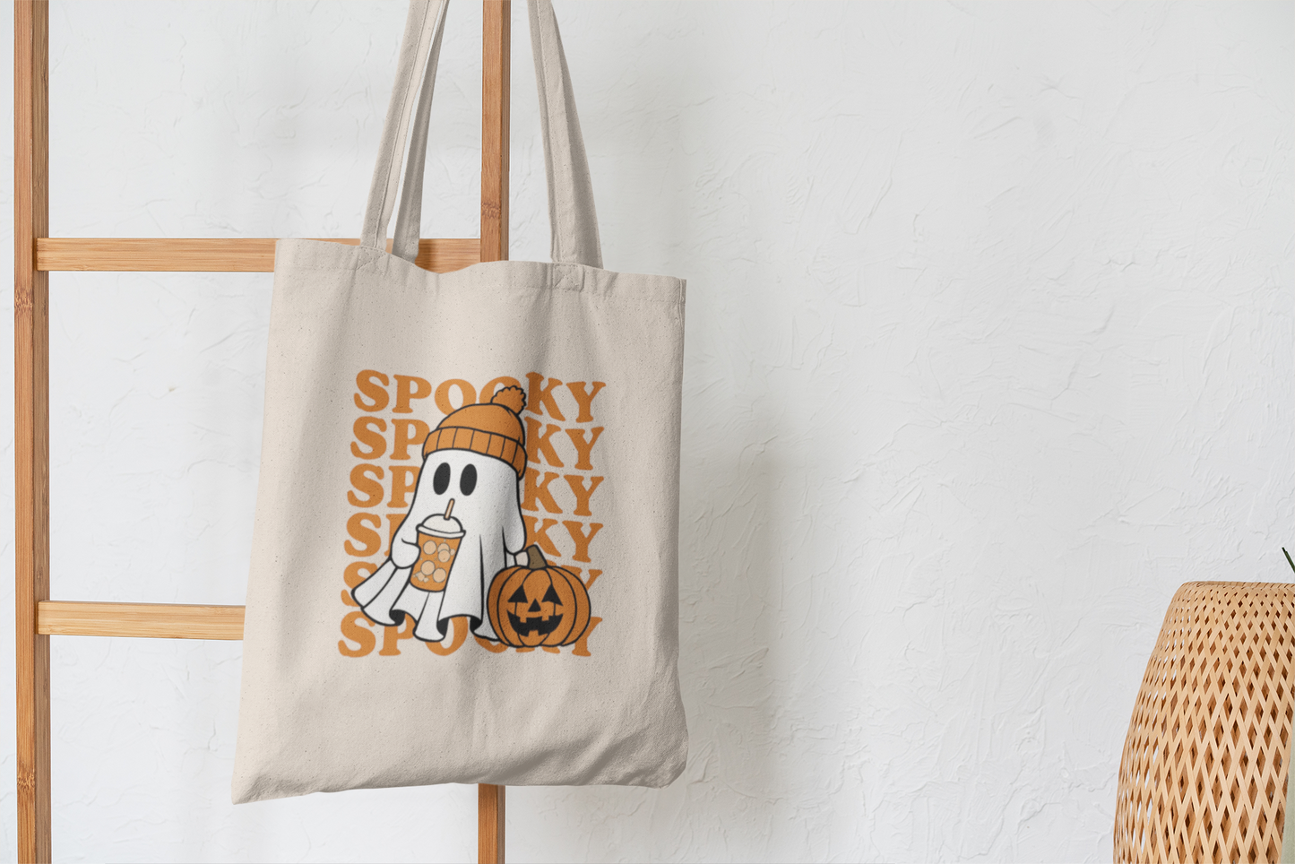 Spooky Ghost Halloween Tote Bag