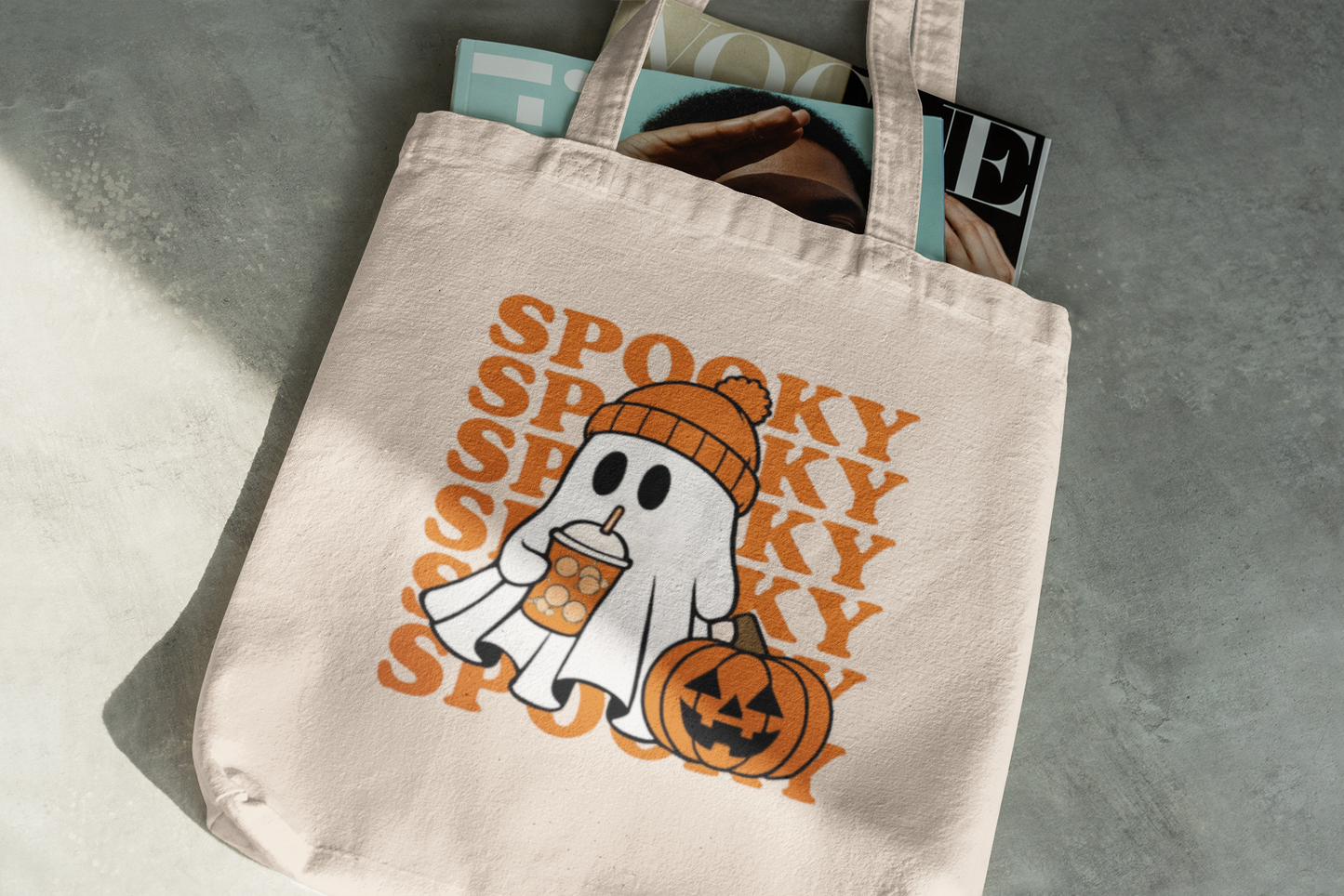 Spooky Ghost Halloween Tote Bag