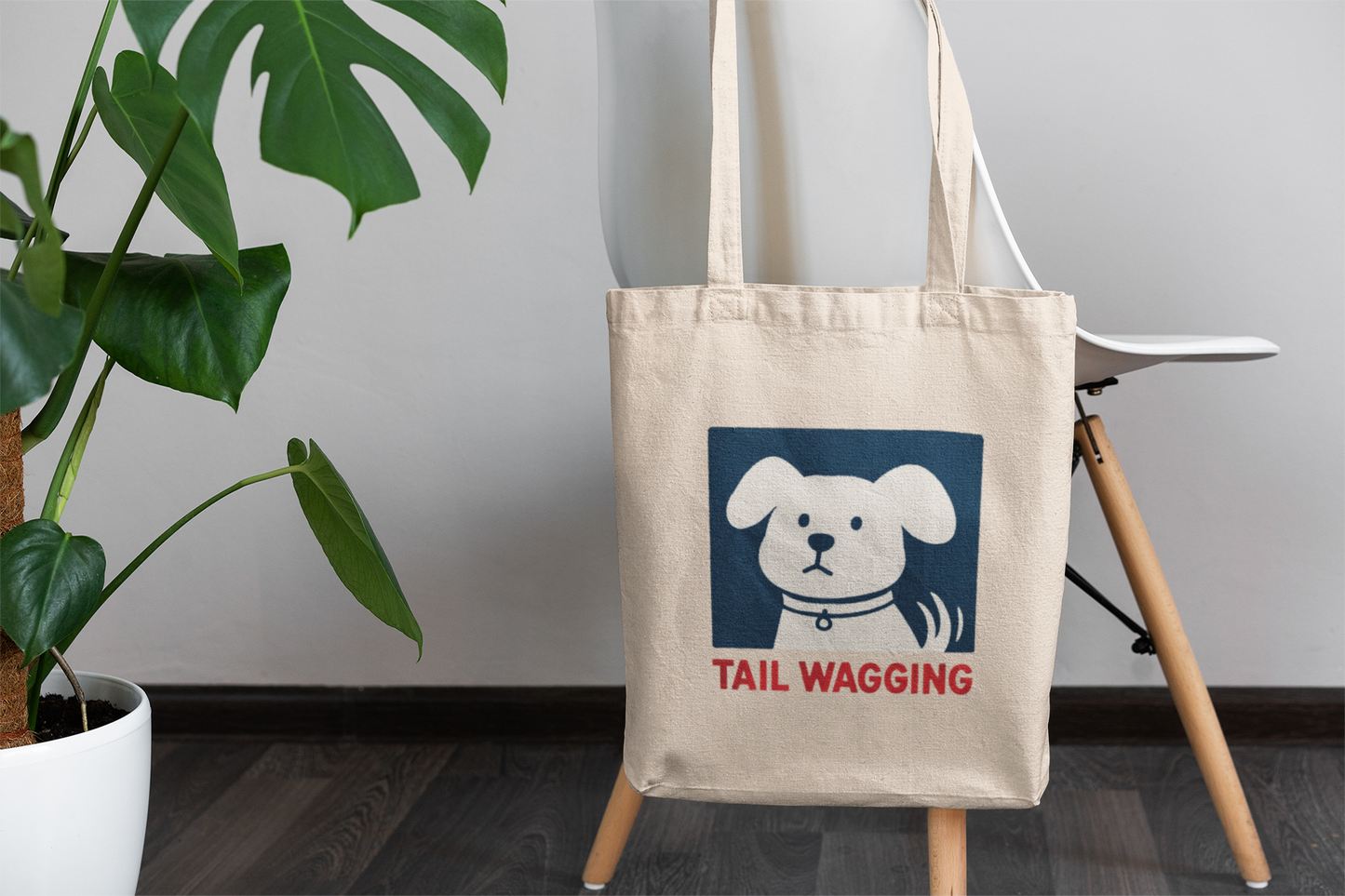Tail Wagging Dog Tote Bag