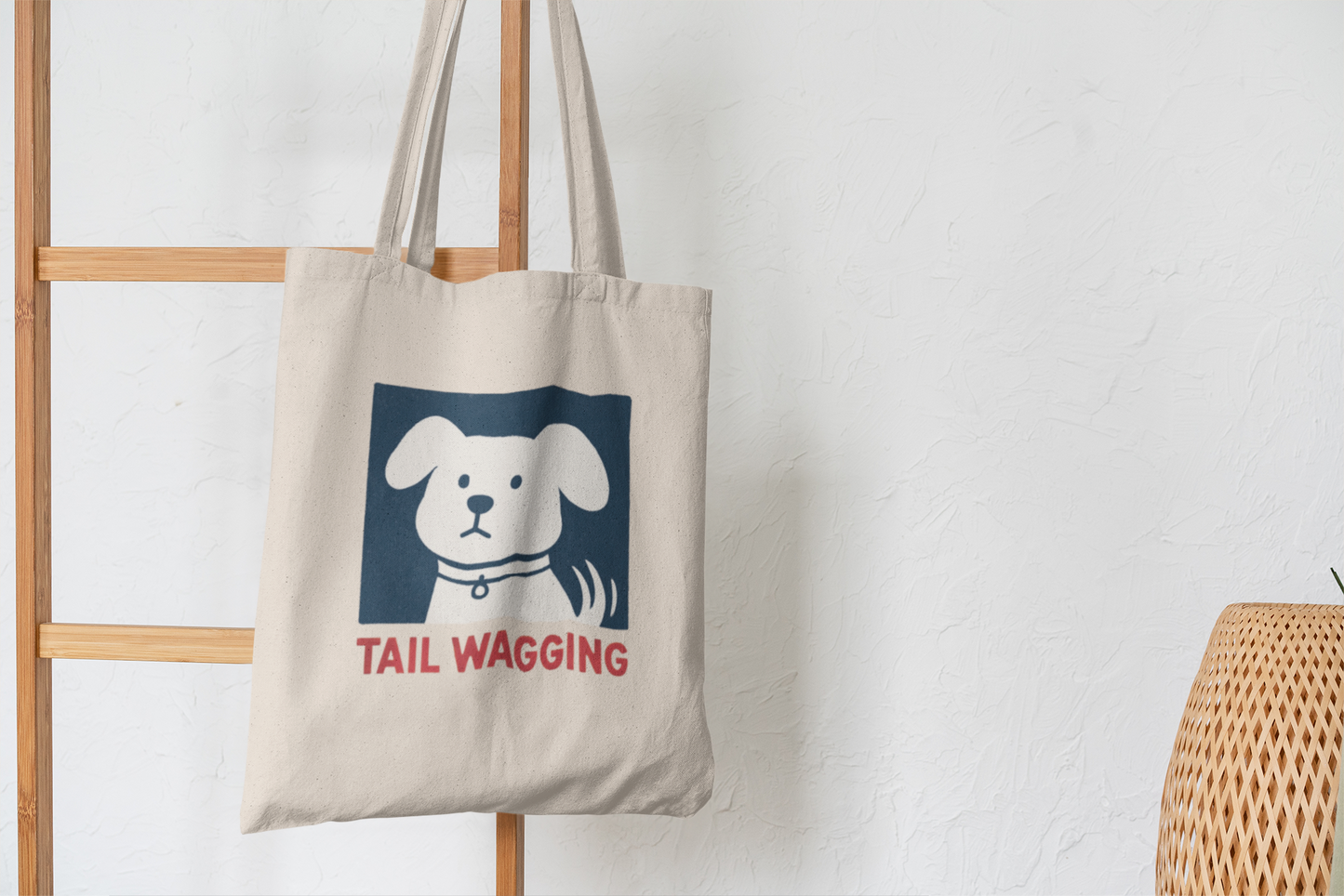 Tail Wagging Dog Tote Bag