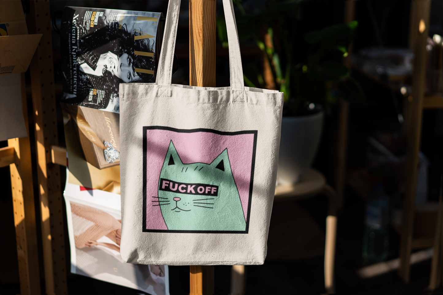 Rude Cat Tote Bag