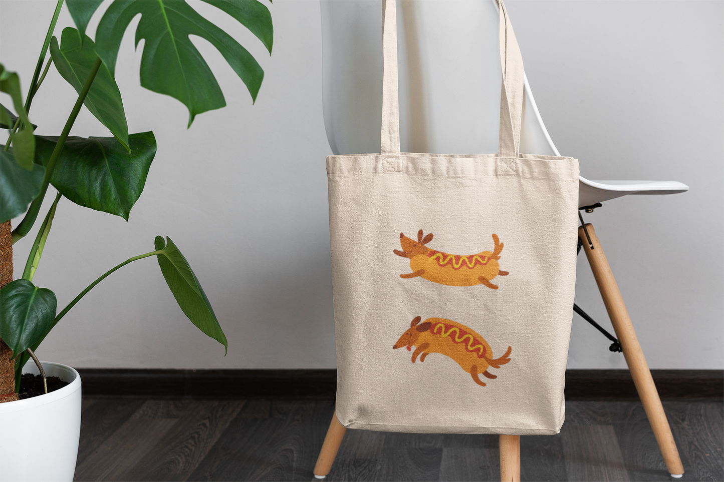 Hot Dog Dachshund Tote Bag – Cute Wiener Dog Illustration