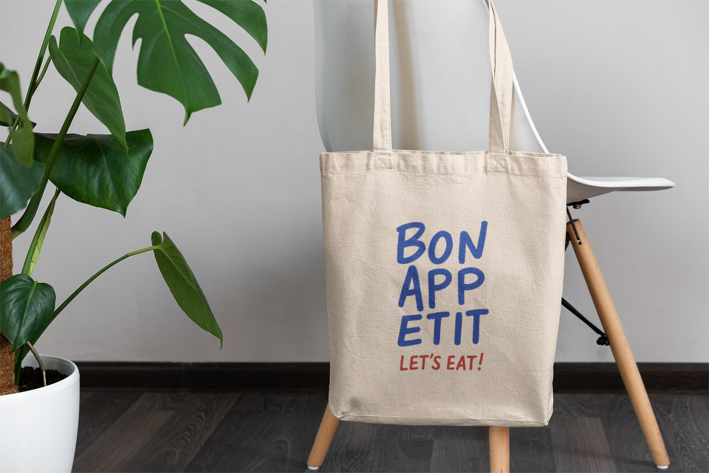 Bon Appetit Tote Bag – Fun Kitchen Canvas Tote with 'Let's Eat!' Slogan