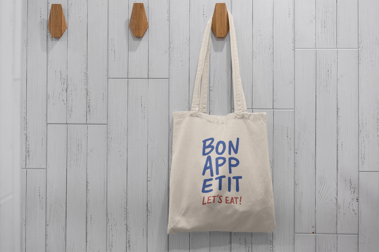 Bon Appetit Tote Bag – Fun Kitchen Canvas Tote with 'Let's Eat!' Slogan