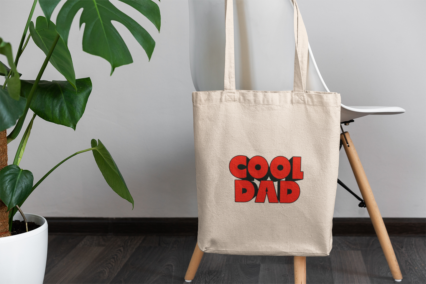 Cool Dad Tote Bag – Bold Red Typography Canvas Bag for Father’s Day Gift