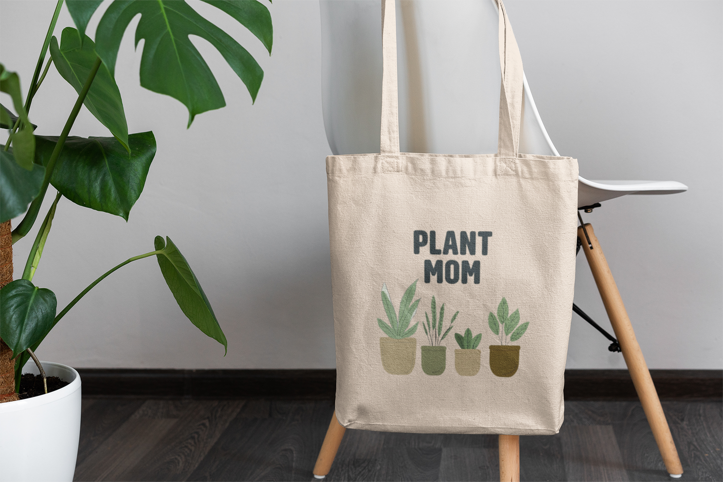 Plant Mom Tote Bag – Cute Canvas Bag for Plant Lovers, Garden Gift Idea