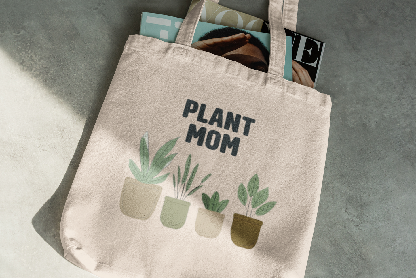 Plant Mom Tote Bag – Cute Canvas Bag for Plant Lovers, Garden Gift Idea