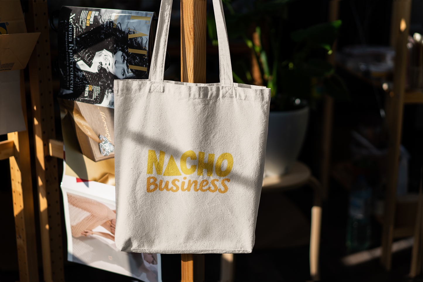 Nacho Business Tote Bag – Funny Pun Canvas Bag, Foodie Gift Idea