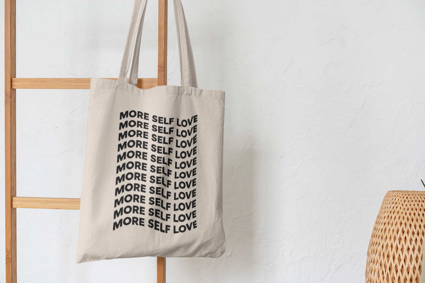 MORE SELF LOVE Tote Bag – Motivational Canvas Bag for Self-Care & Empowerment
