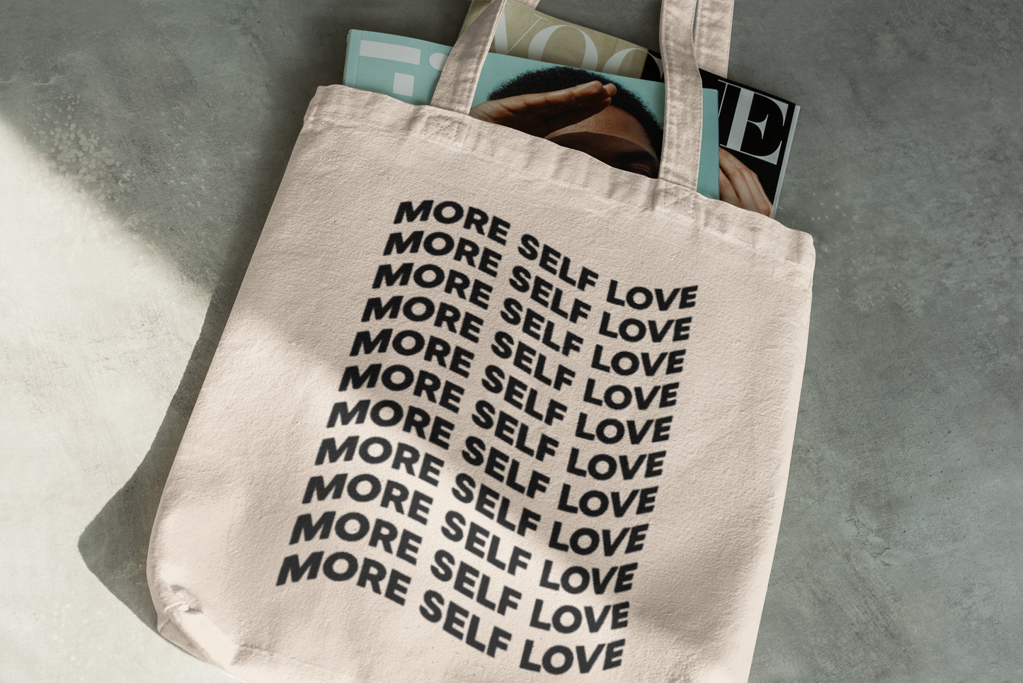 MORE SELF LOVE Tote Bag – Motivational Canvas Bag for Self-Care & Empowerment