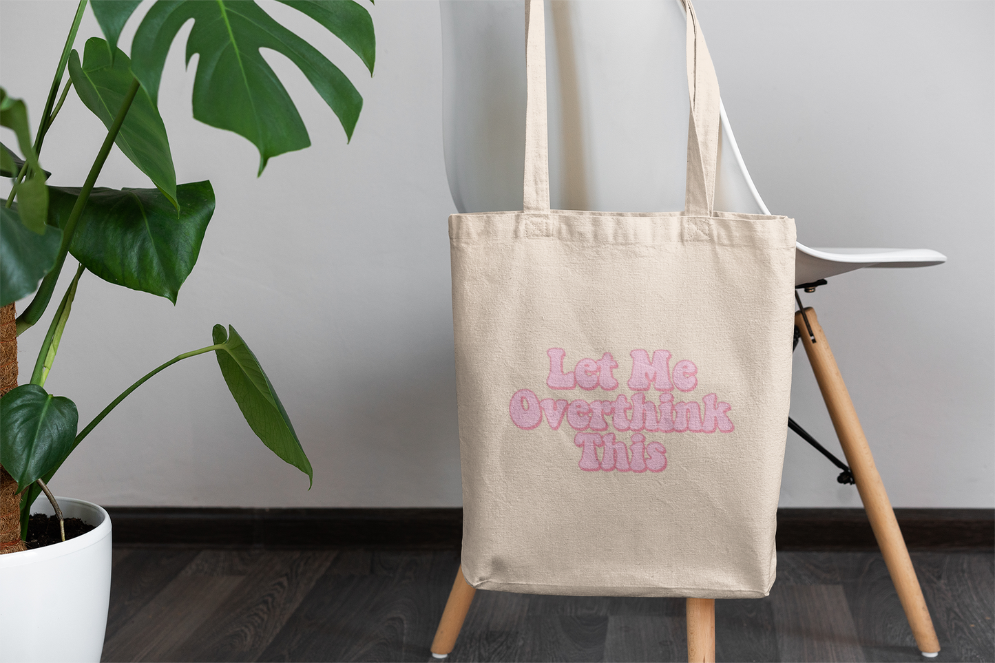 Let Me Overthink This Tote Bag – Funny Anxiety Quote Canvas Bag for Overthinkers