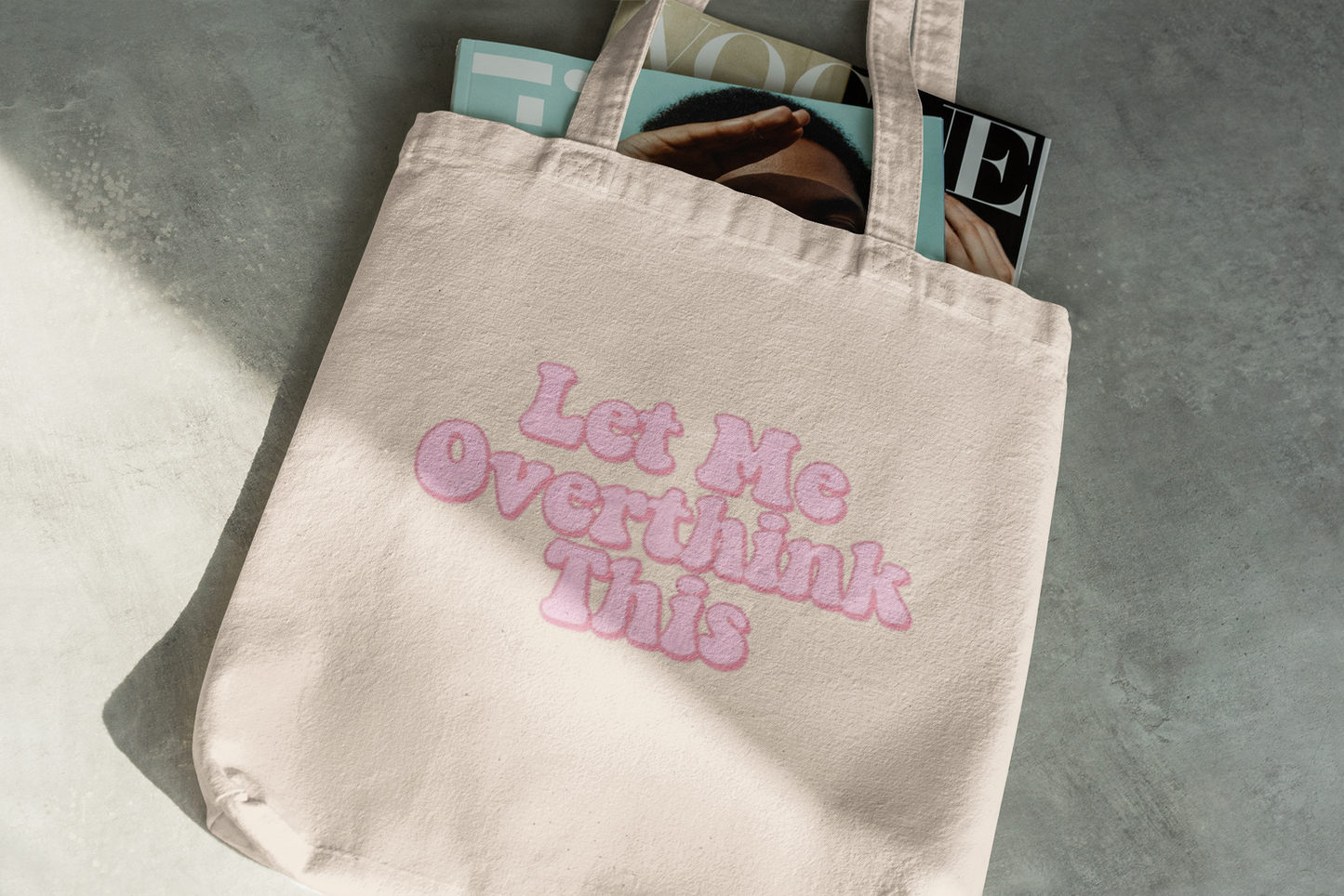 Let Me Overthink This Tote Bag – Funny Anxiety Quote Canvas Bag for Overthinkers
