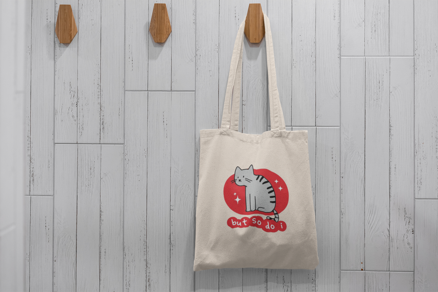 Sad Cat Canvas Tote Bag – Cute Emotional Cat Lover Gift | Eco-Friendly Reusable Shopping Bag