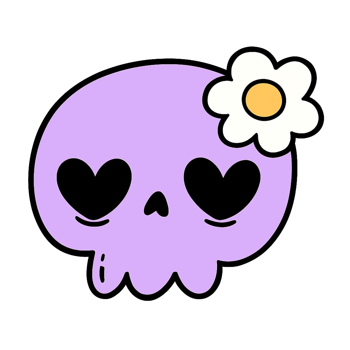 Cute Purple Skull Unisex Cotton Tee