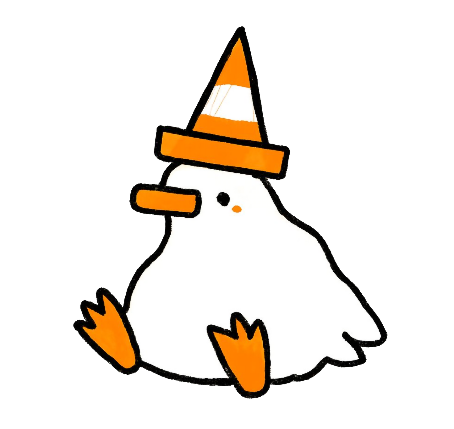 Duck with a Orange Traffic Cone Unisex Cotton Tee