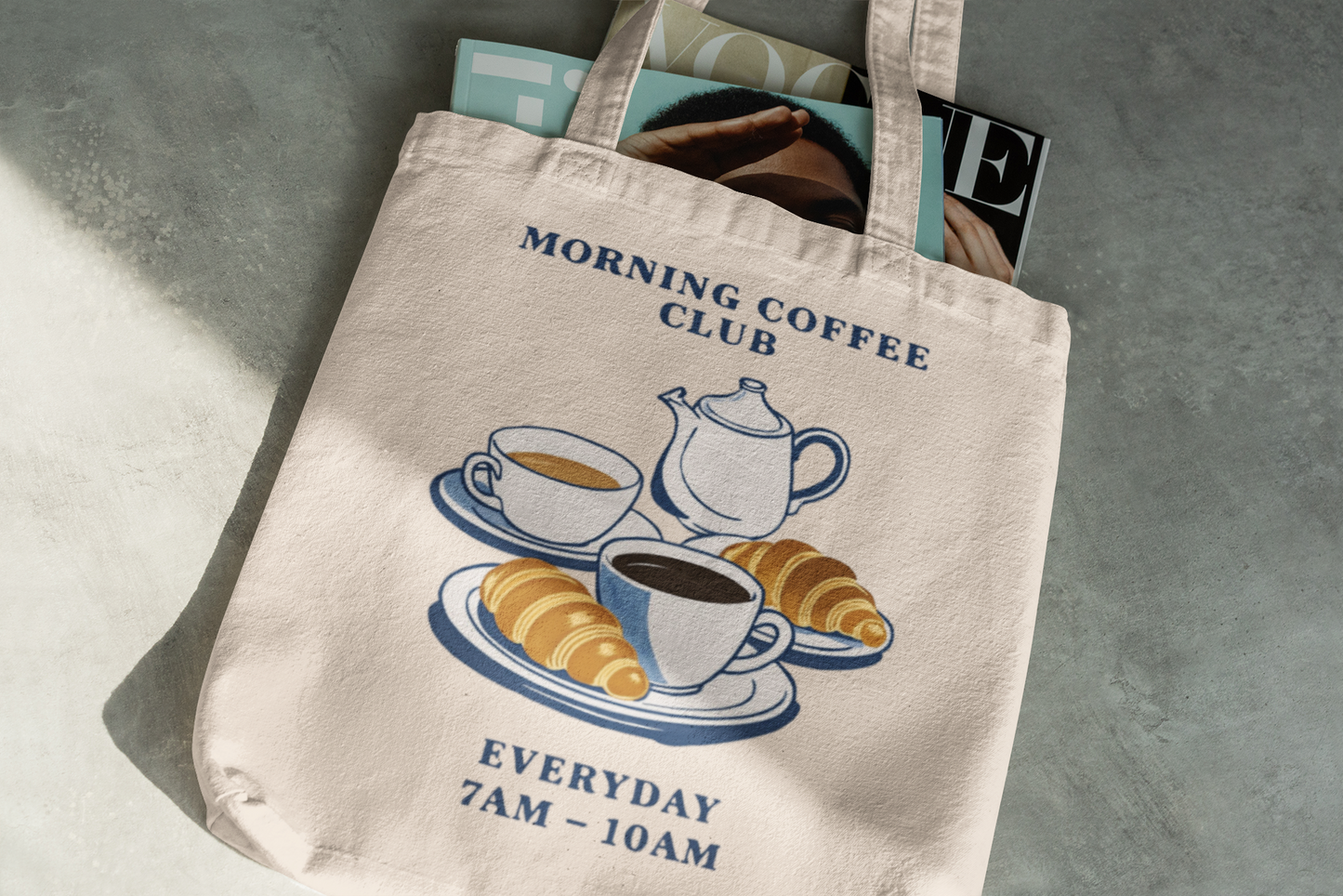 Morning Coffee Club Tote Bag
