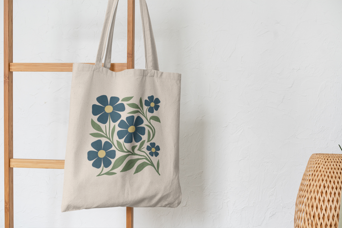 Blue Flowers Tote Bag