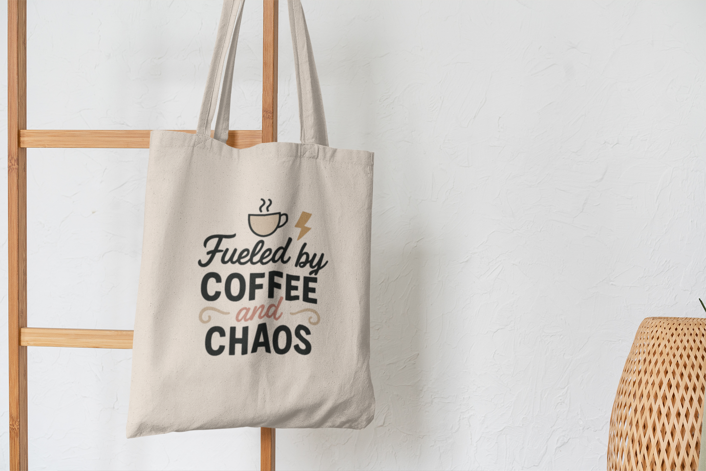 Fueled By Coffee And Chaos Tote Bag