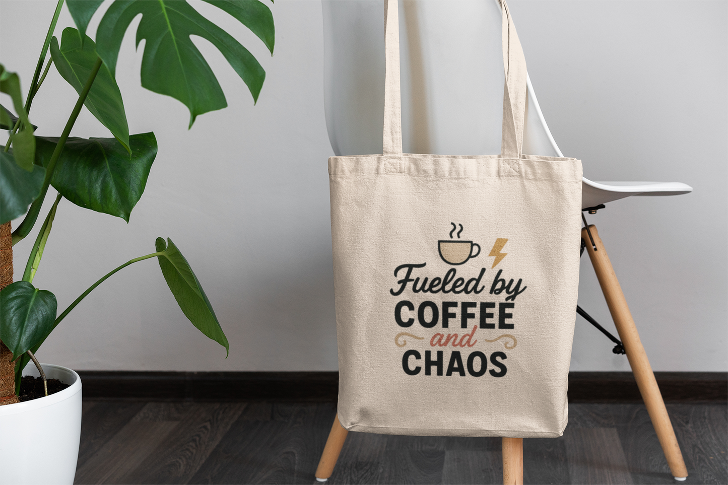Fueled By Coffee And Chaos Tote Bag