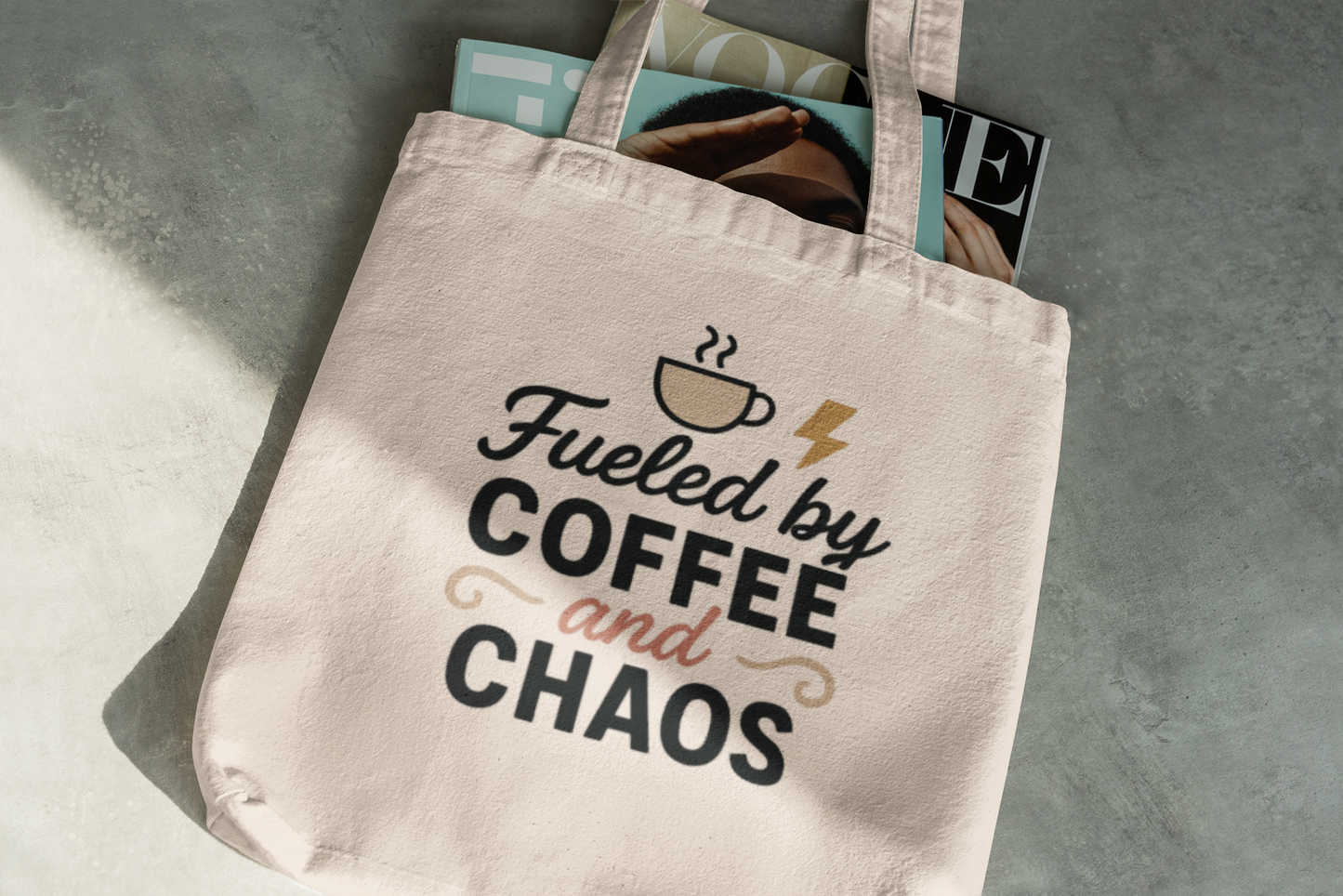 Fueled By Coffee And Chaos Tote Bag