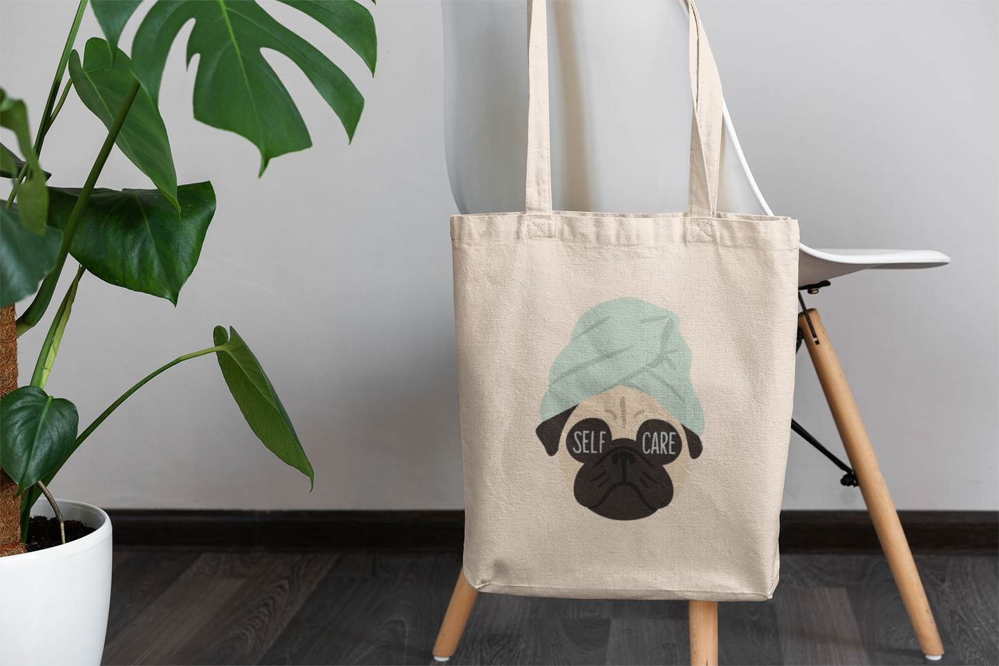 Pug Self Care Tote Bag