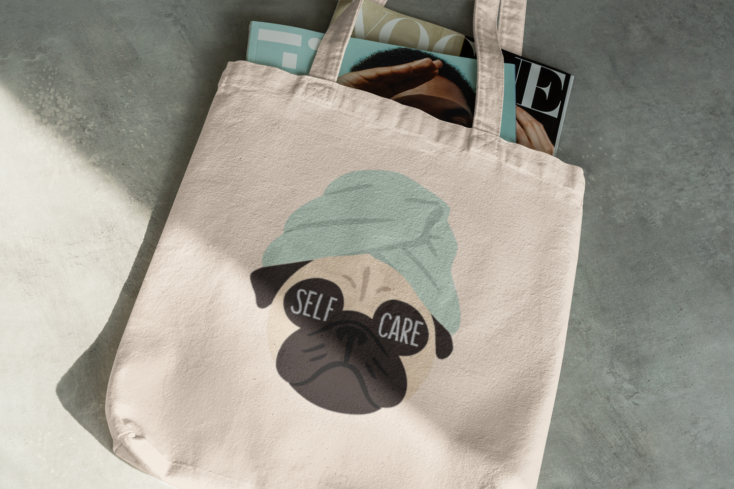 Pug Self Care Tote Bag