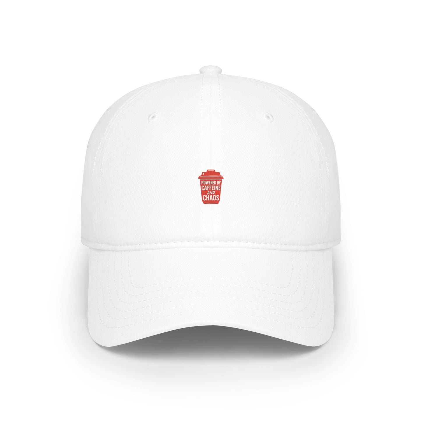 Powered By Caffeine And Chaos Baseball Hat