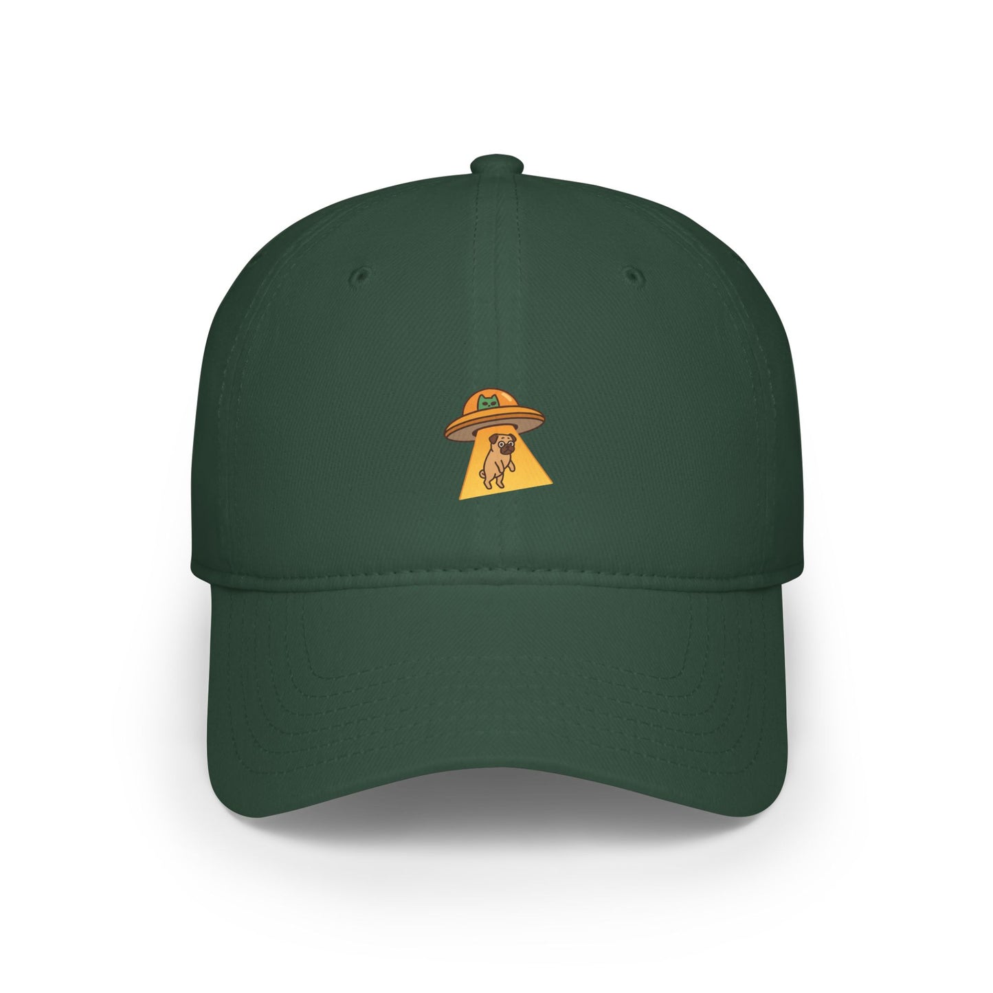 Alien Abducts Pug Baseball Hat