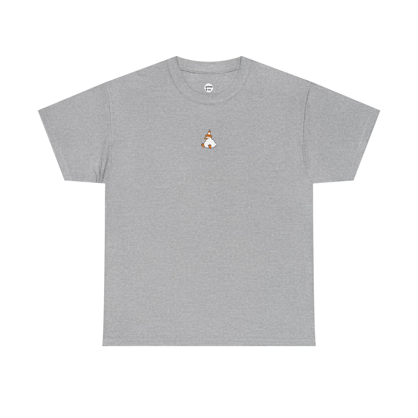 Duck with a Orange Traffic Cone Unisex Cotton Tee