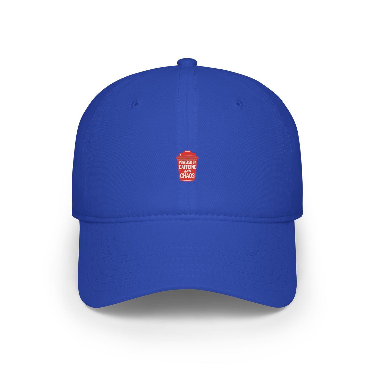 Powered By Caffeine And Chaos Baseball Hat