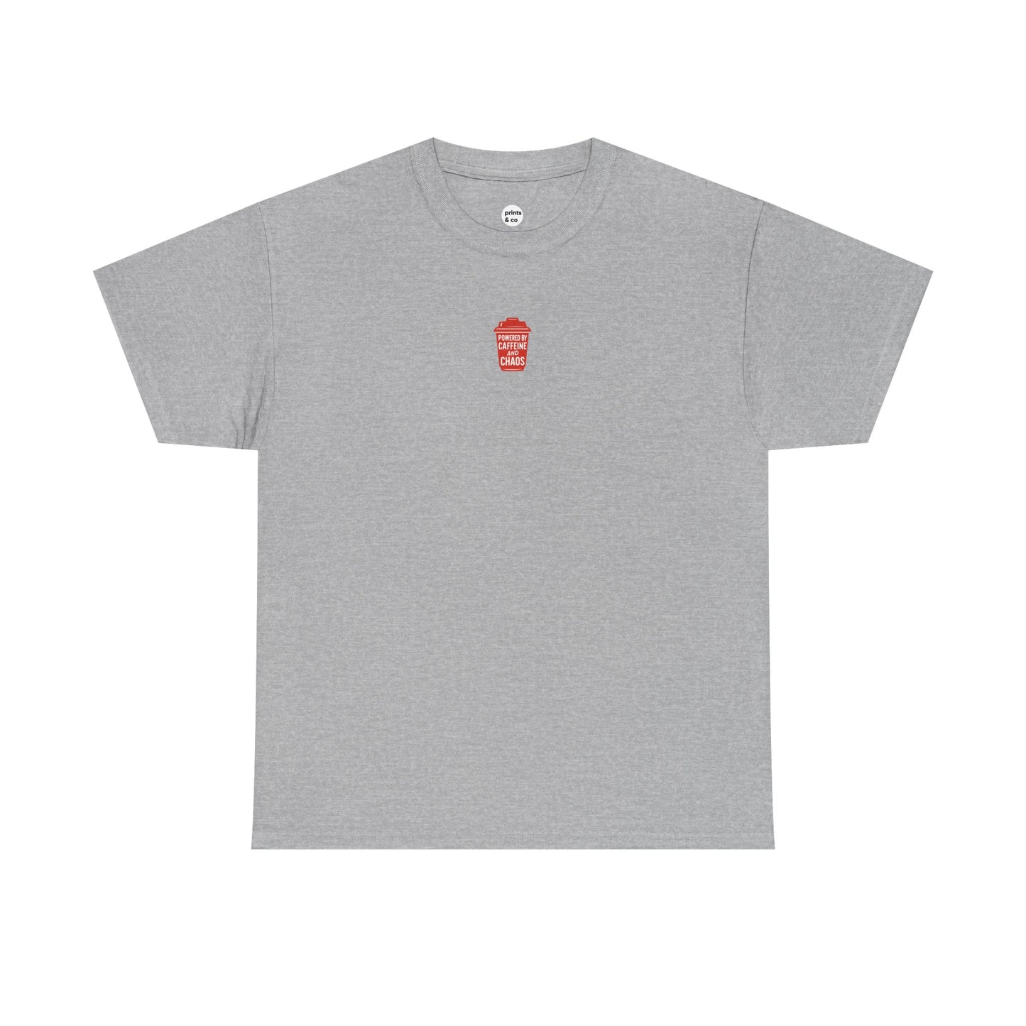 Powered by Caffeine & Chaos' Unisex Cotton Tee