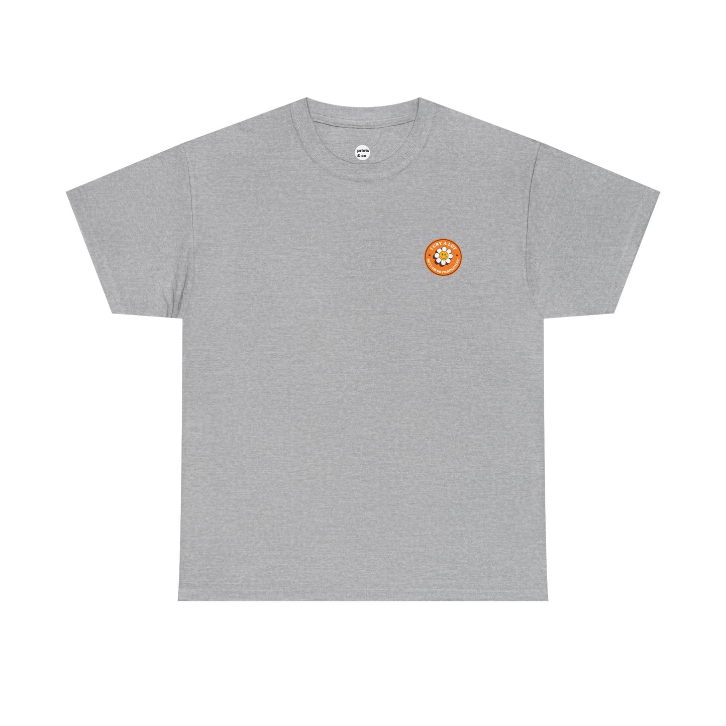 I Cry a Lot – Emotional Support Badge Unisex Cotton Tee