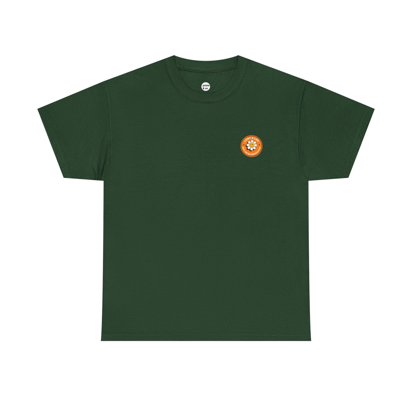 I Cry a Lot – Emotional Support Badge Unisex Cotton Tee