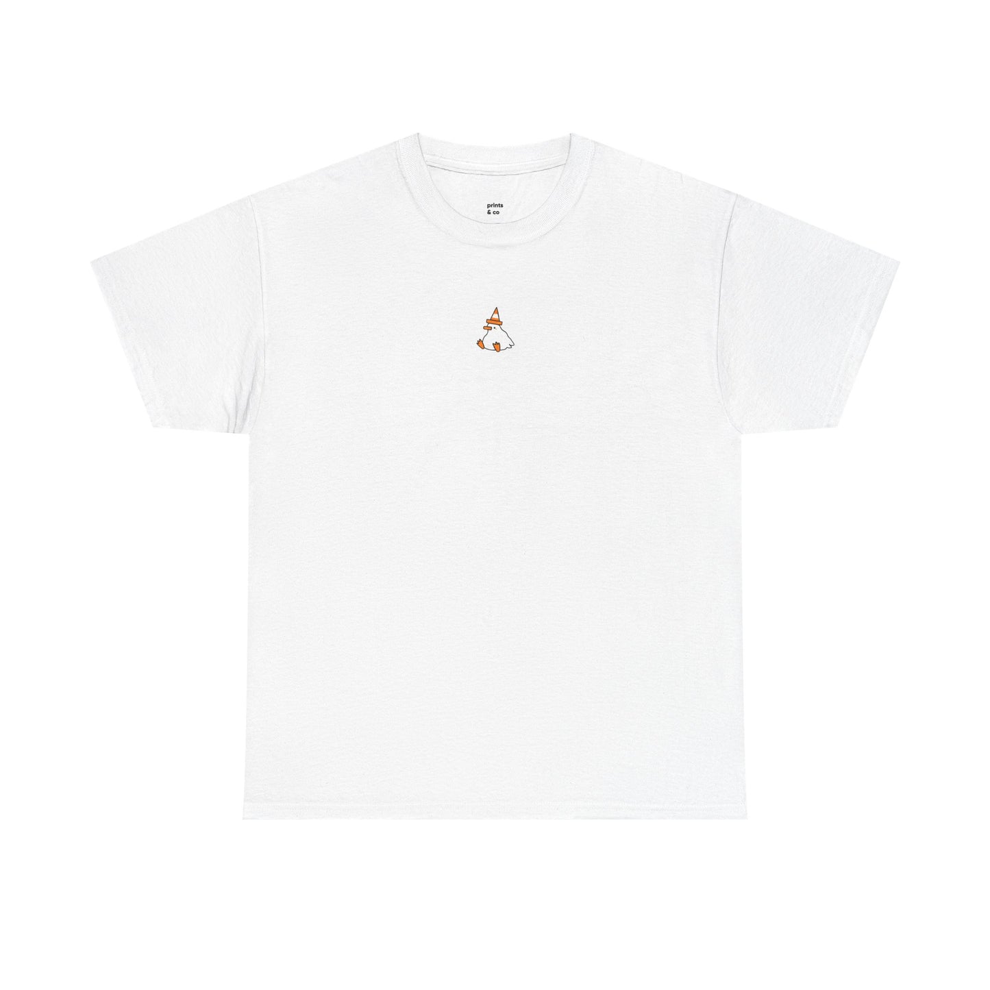 Duck with a Orange Traffic Cone Unisex Cotton Tee