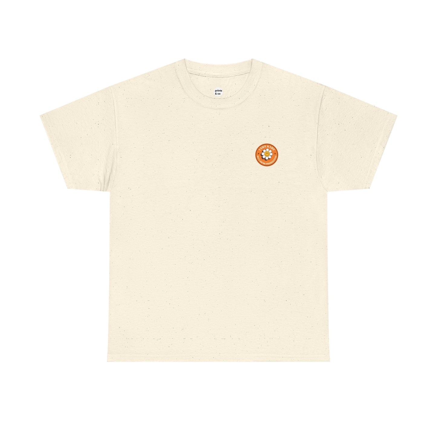 I Cry a Lot – Emotional Support Badge Unisex Cotton Tee