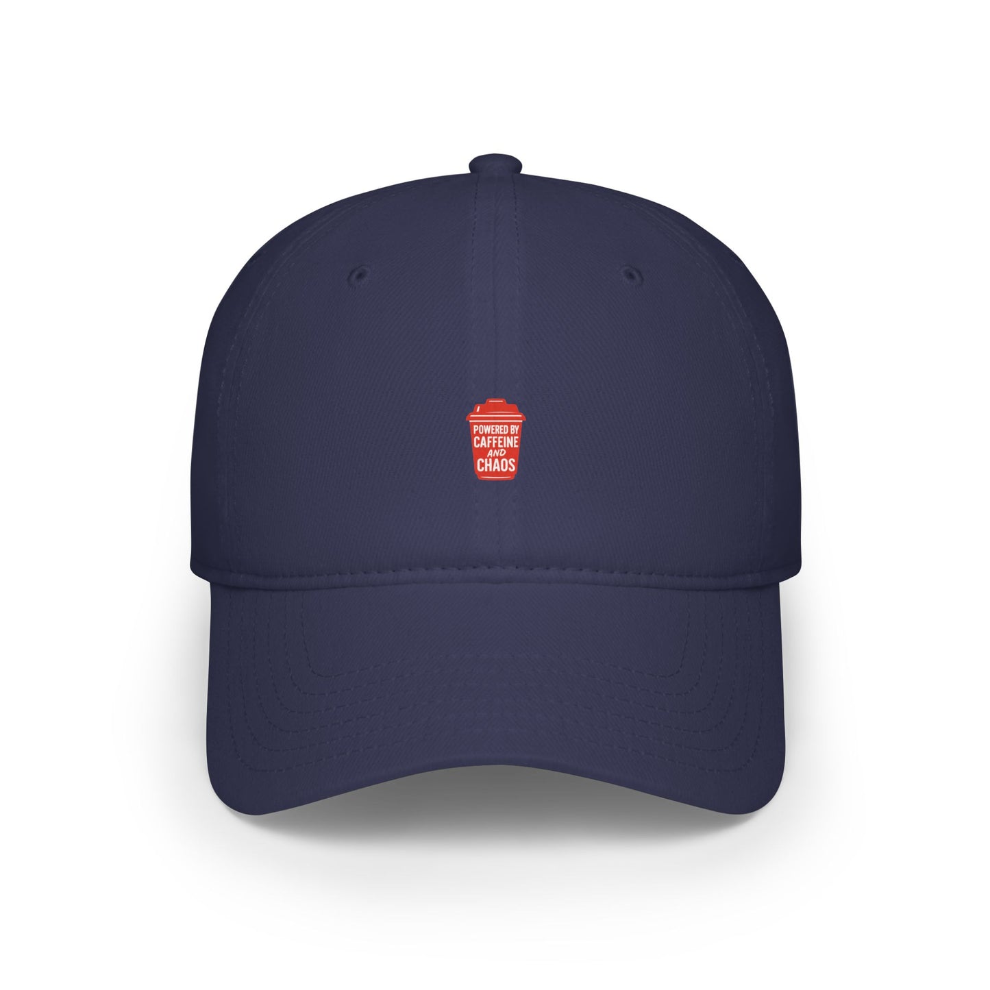 Powered By Caffeine And Chaos Baseball Hat