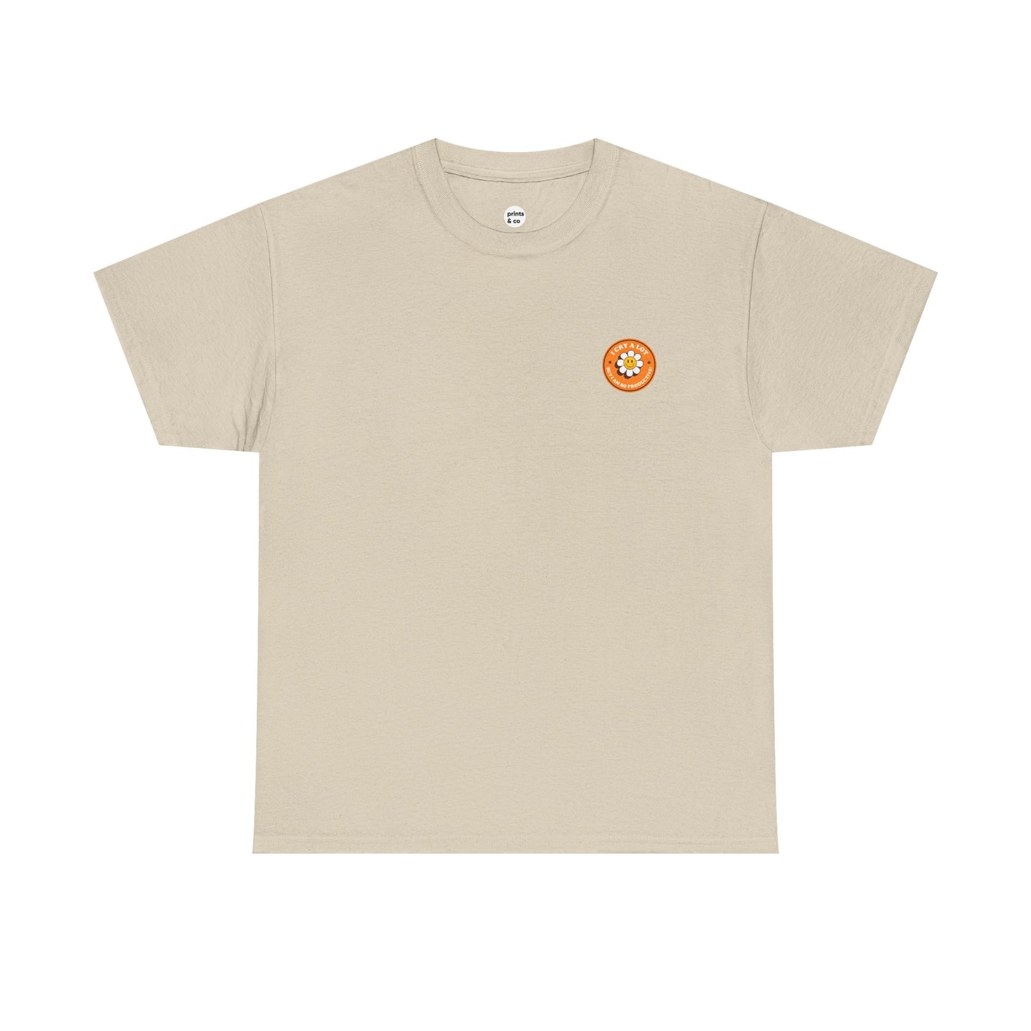 I Cry a Lot – Emotional Support Badge Unisex Cotton Tee