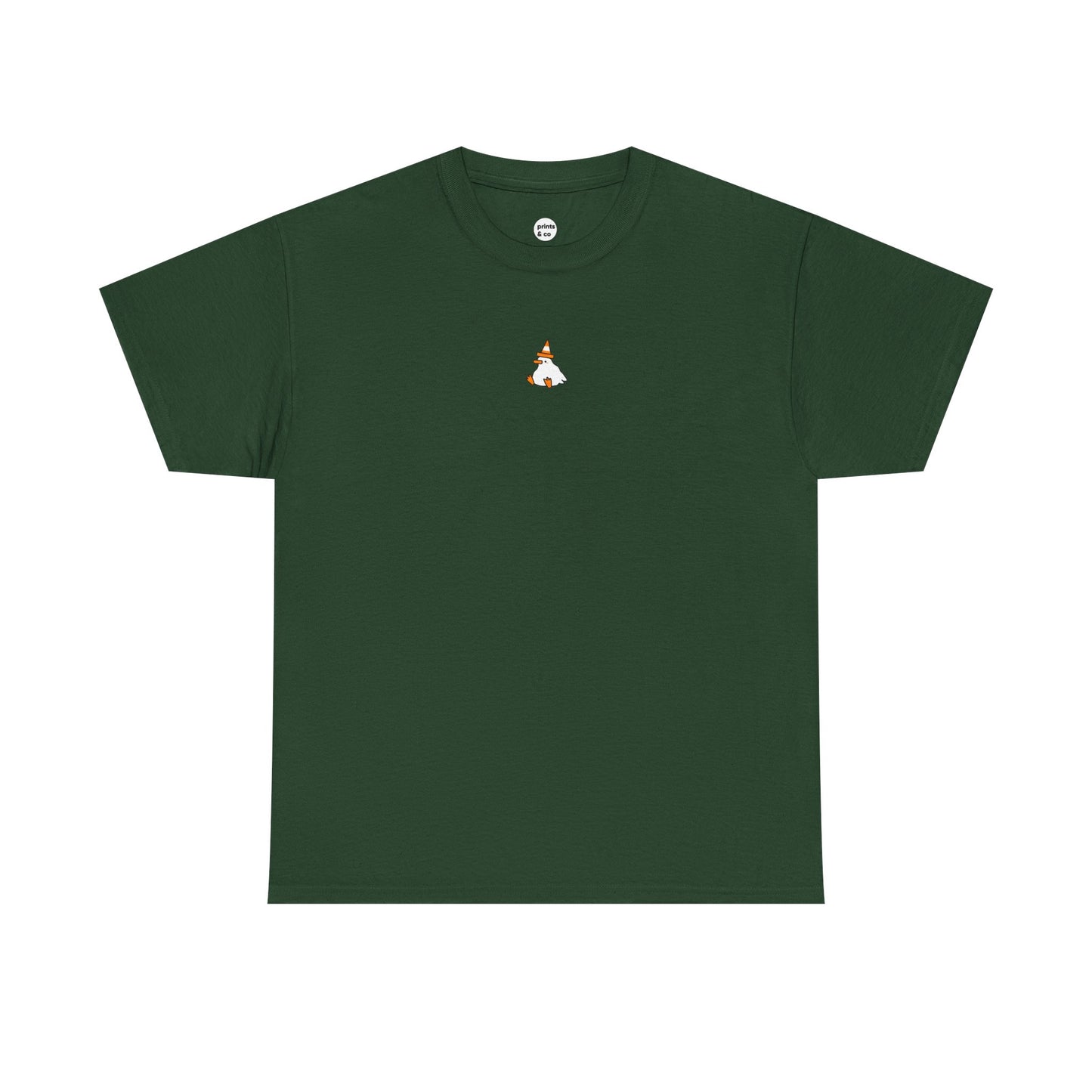 Duck with a Orange Traffic Cone Unisex Cotton Tee